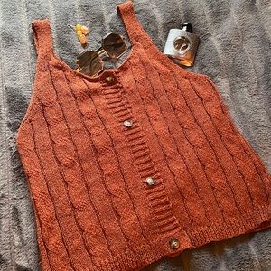 Knitted Tank button front